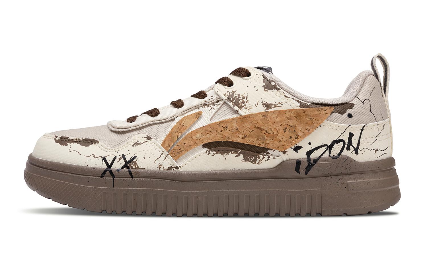 

LINING Кроссовки для скейтбординга Qingyun, легкие, противоскользящие и износостойкие, бежево-коричневые, мужские