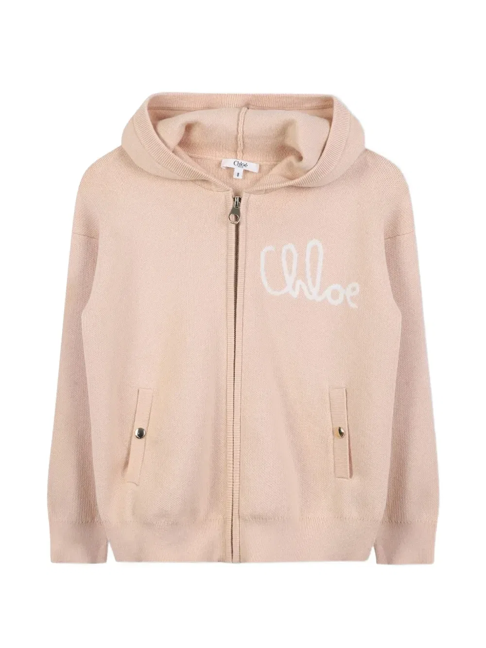Худи на молнии Chloé Kids, бежевый