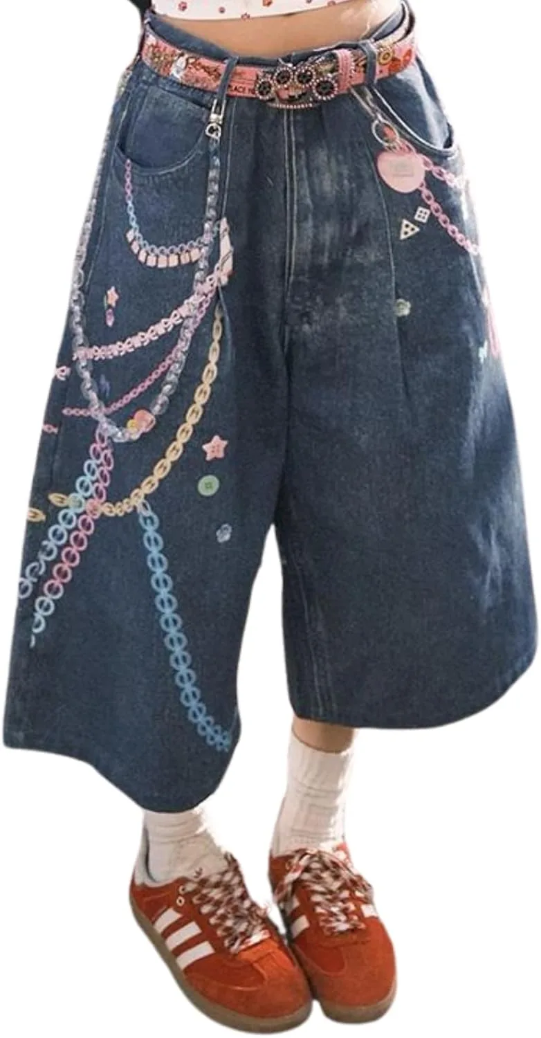 

Джинсы Y2K с широкими штанинами для женщин HOKMAH