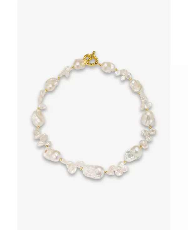 

Ожерелье из лепестков пресной воды и барочного жемчуга Наташа Classicharms, gold