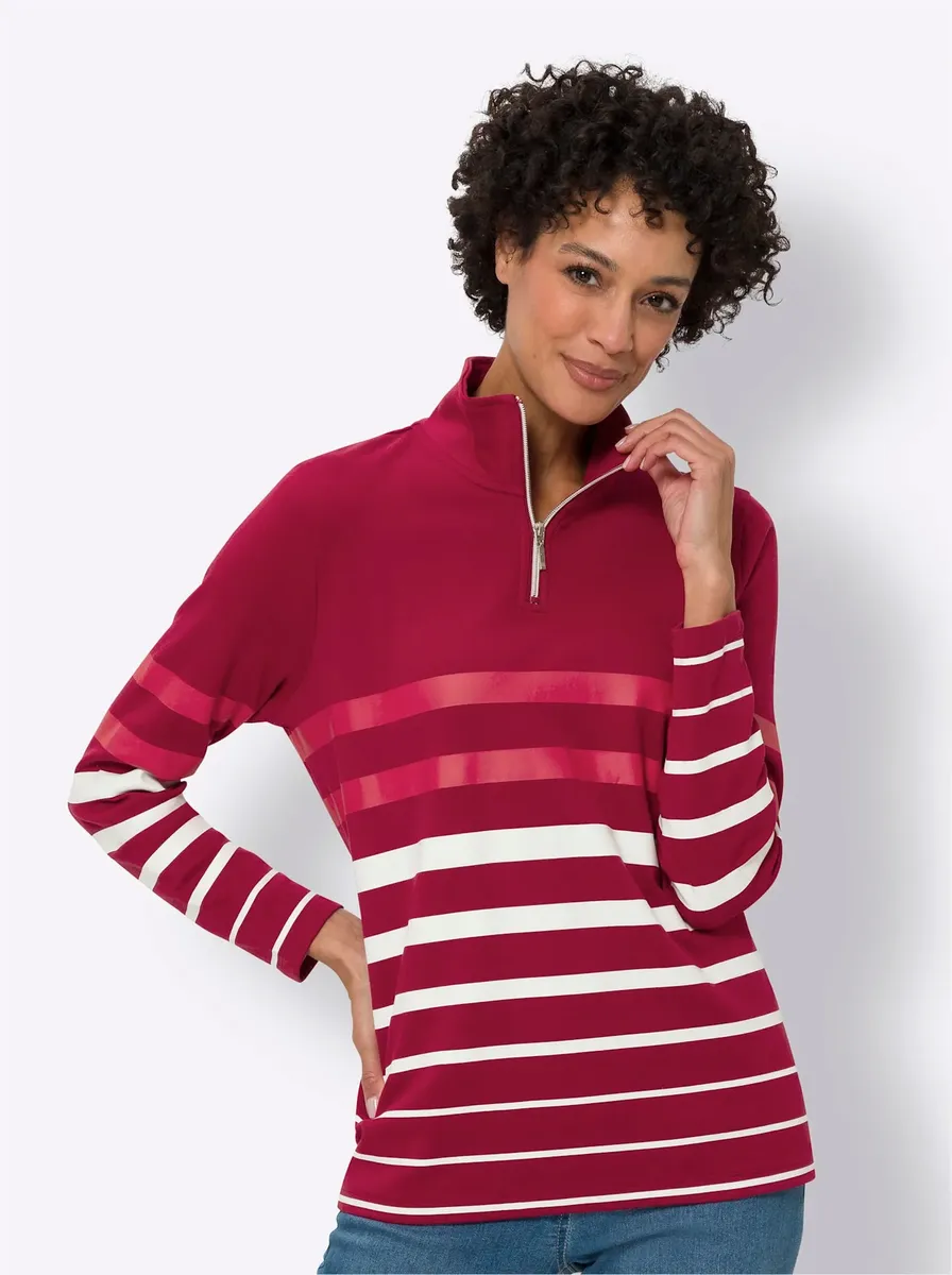 

Толстовка Classic Basics, цвет Kirsche-Weiß-Gestreift