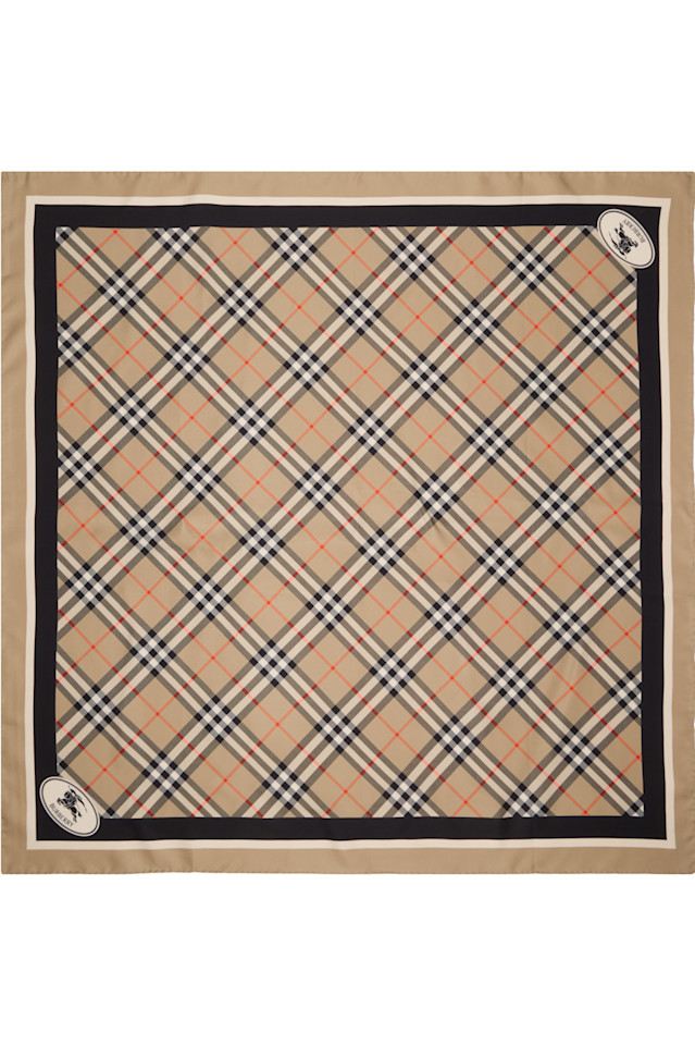 

Шелковый шарф Check Burberry, цвет sand