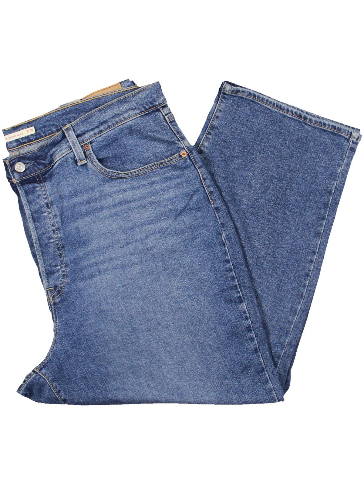 

Плюс Женские трикотажные джинсы прямого покроя из денима Levi's, синий