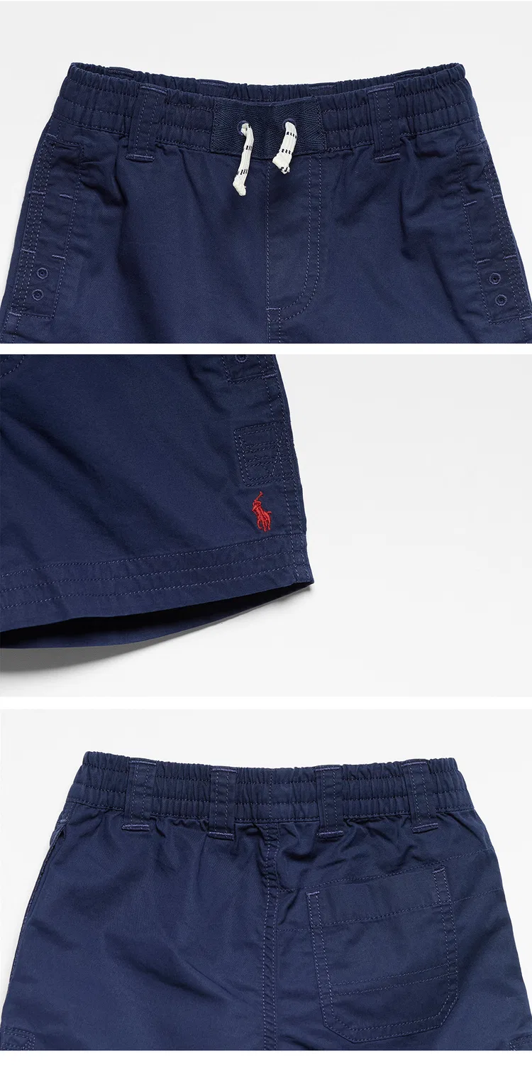 Детские хлопковые чиносы на шнурке тёмно-синего цвета от Polo Ralph Lauren Children — фото 4