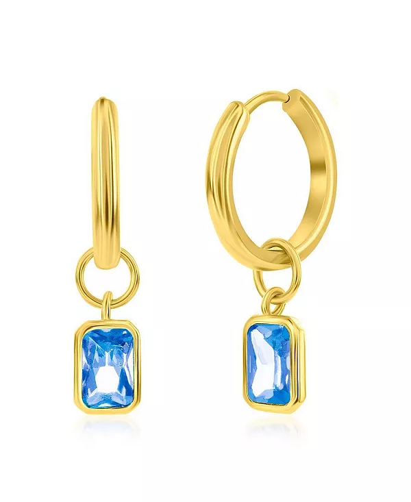 

Серебряное кольцо с фианитами, серьги-подвески Simona, aquamarine