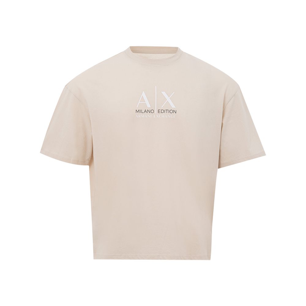 

Элегантная бежевая хлопковая футболка для современного мужчины Armani Exchange
