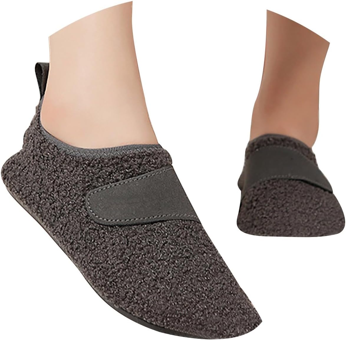 

Женские и мужские тапочки с резиновой подошвой, носки для дома, нескользящие, мягкие и легкие для дома, для улицы и внутри помещения Generic, темно-серый