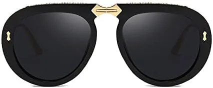 

Женские солнцезащитные очки со складной оправой, украшенные стразами, модные очки для женщин и мужчин, с защитой от УФ-излучения UV400 MTZJH, Black-clear