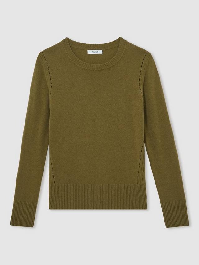 

Аня свитер с круглым вырезом из шерстяной смеси Reiss, Khaki Green