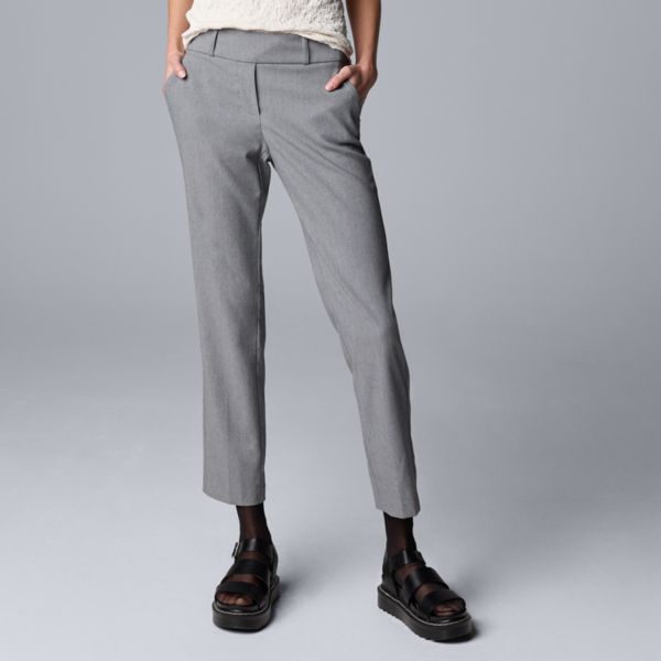 

Женские брюки из полированного твила длиной до щиколотки Simply Vera Vera Wang, цвет grey melange