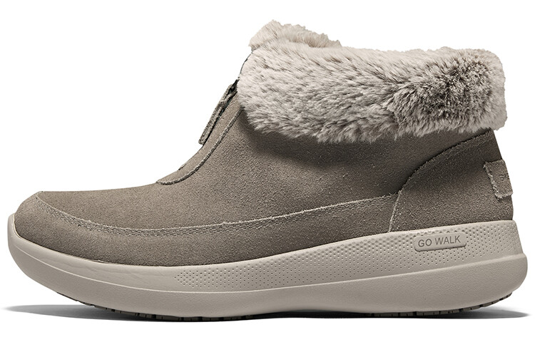 Зимние ботинки женские Skechers с мехом, темно-серый
