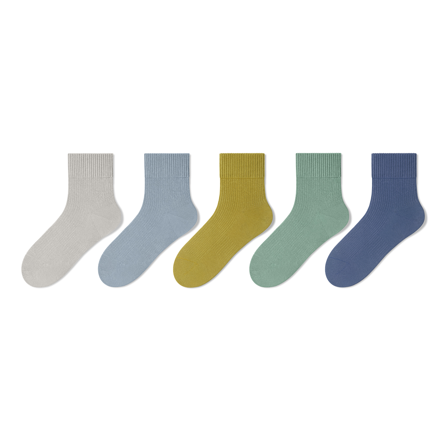 

Носки Crew Unisex, набор из 5 пар MIANZHUWU, 5 pack (хаки+sky синий+ginger желтый+lake зеленый+темно синий)