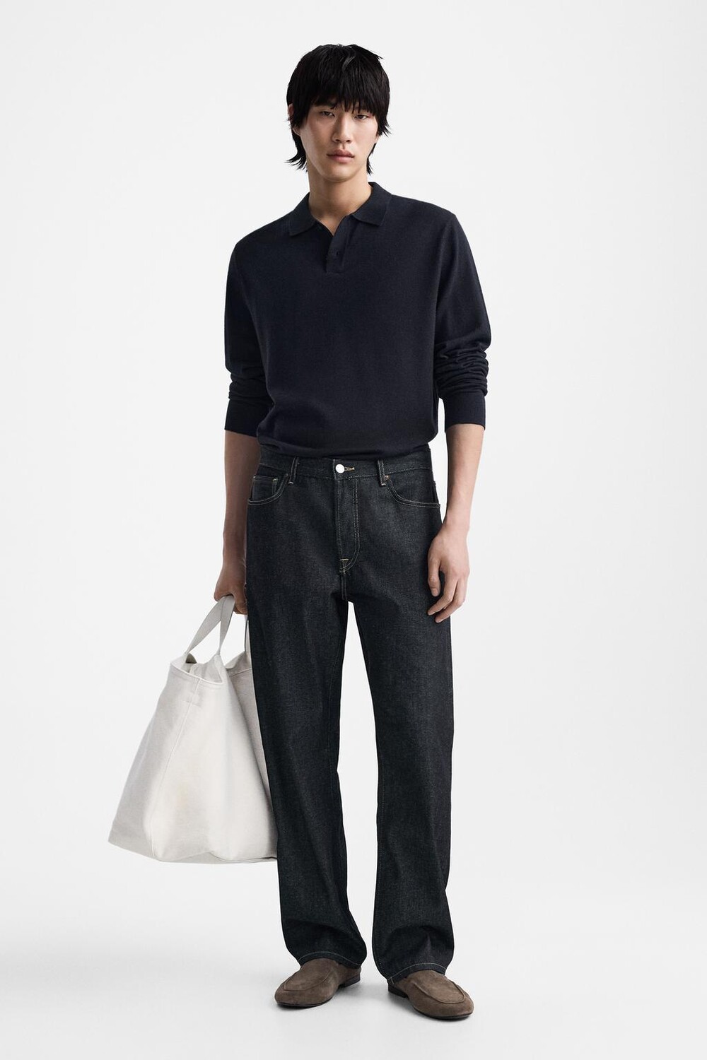 

Кожаные лоферы ZARA, коричневый