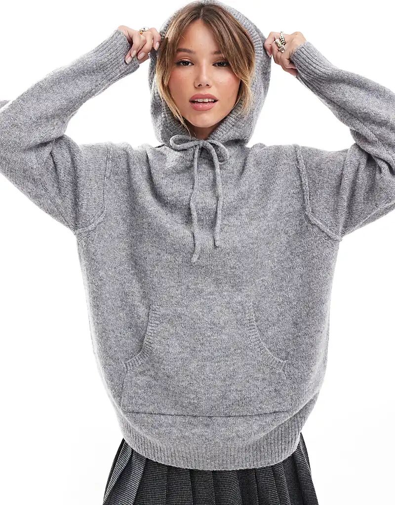 

Трикотажная толстовка большого размера серого цвета ASOS DESIGN