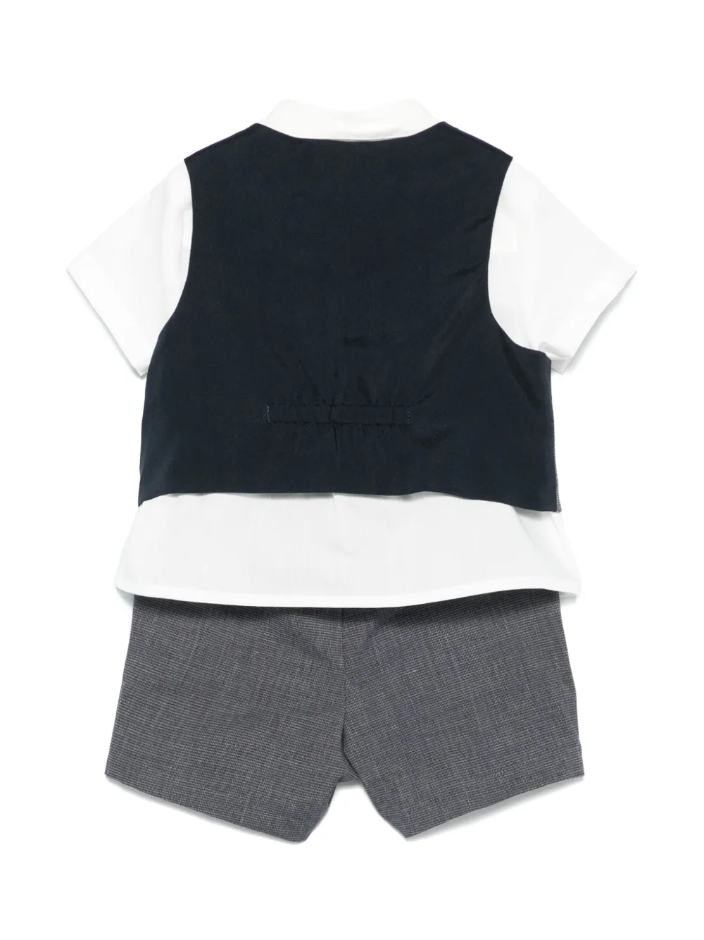Комплект из топа и шортов в клетку Emporio Armani Kids, серый — фото 2