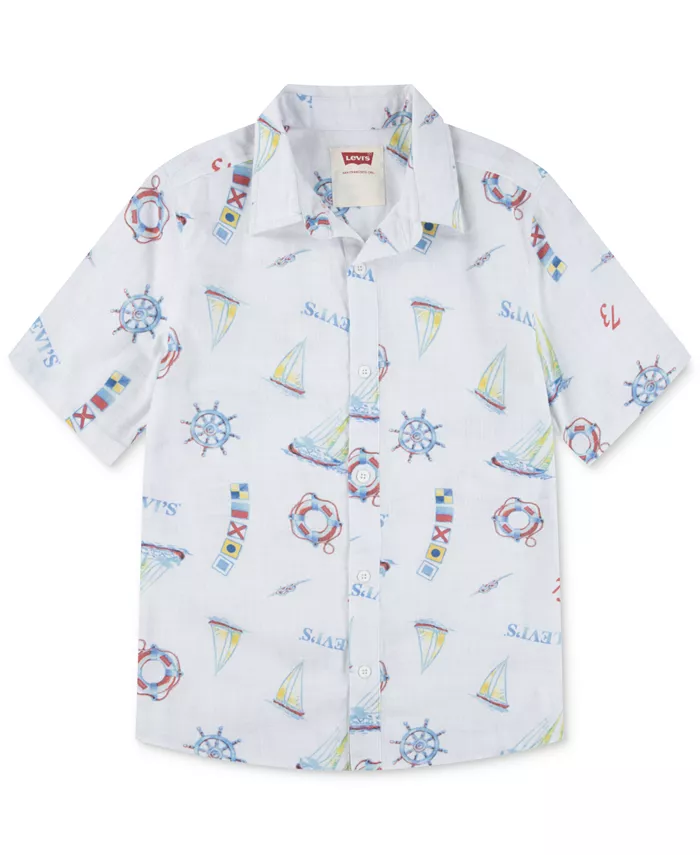 

Рубашка с коротким рукавом из утолщенной ткани Big Boys Slub Levi's, синий
