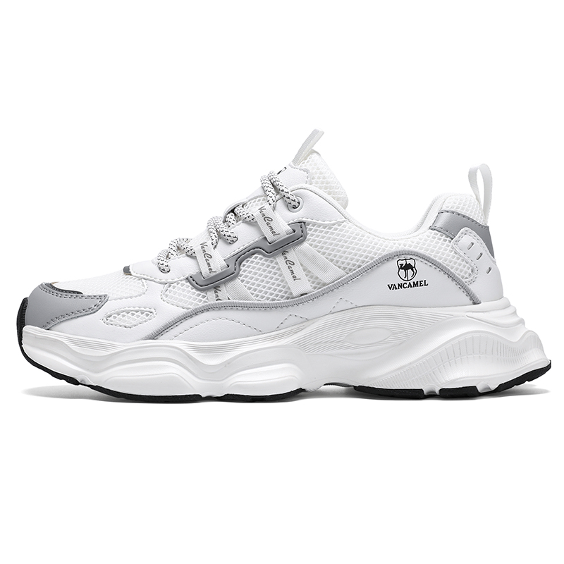 

VanCamel Высокие устойчивые к истиранию дышащие нескользящие низкие уличные кроссовки унисекс бело-серые, цвет White Gray