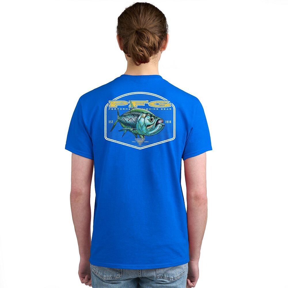 

Мужская футболка с короткими рукавами и рисунком Columbia PFG, цвет Vivid Blue