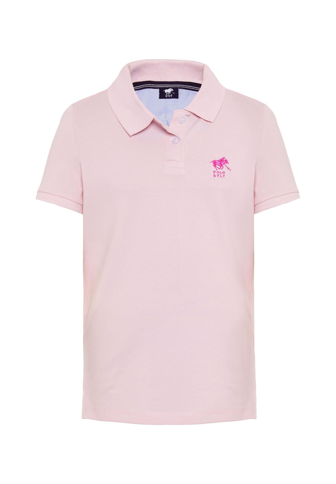 

Рубашка-поло в базовом стиле с пришитыми лейблами POLO SYLT, цвет 13-2806 Pink Lady