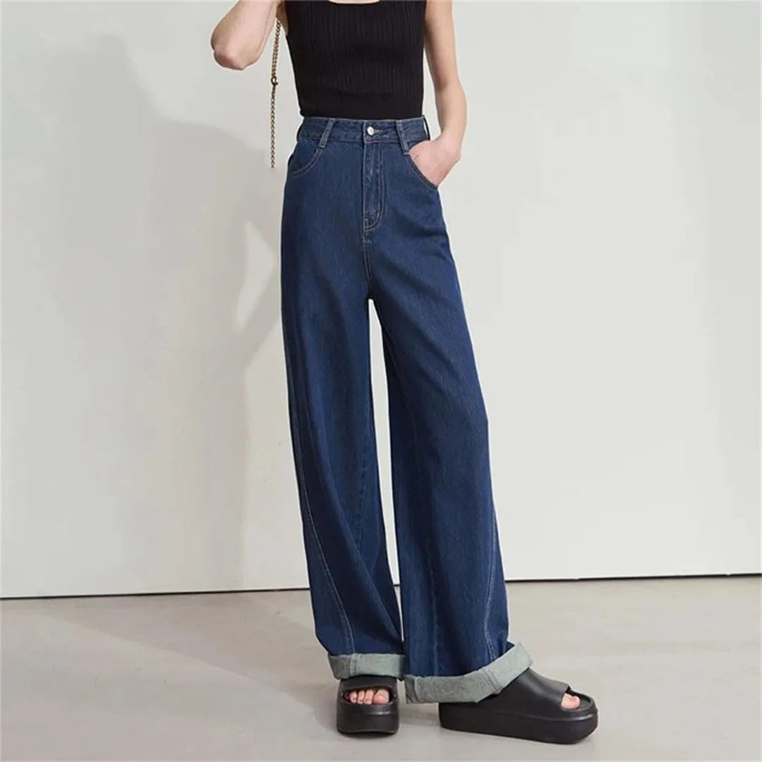 Джинсы из лиоцелла и хлопка, Wide Leg, Синий — фото 2