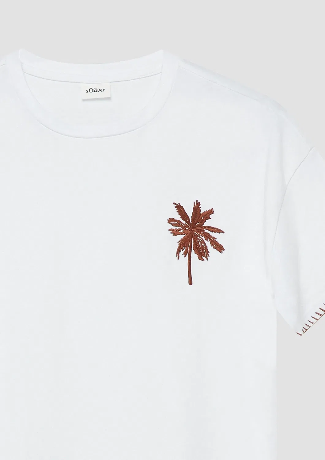 T-Shirt с вышивкой s.Oliver, белый — фото 3