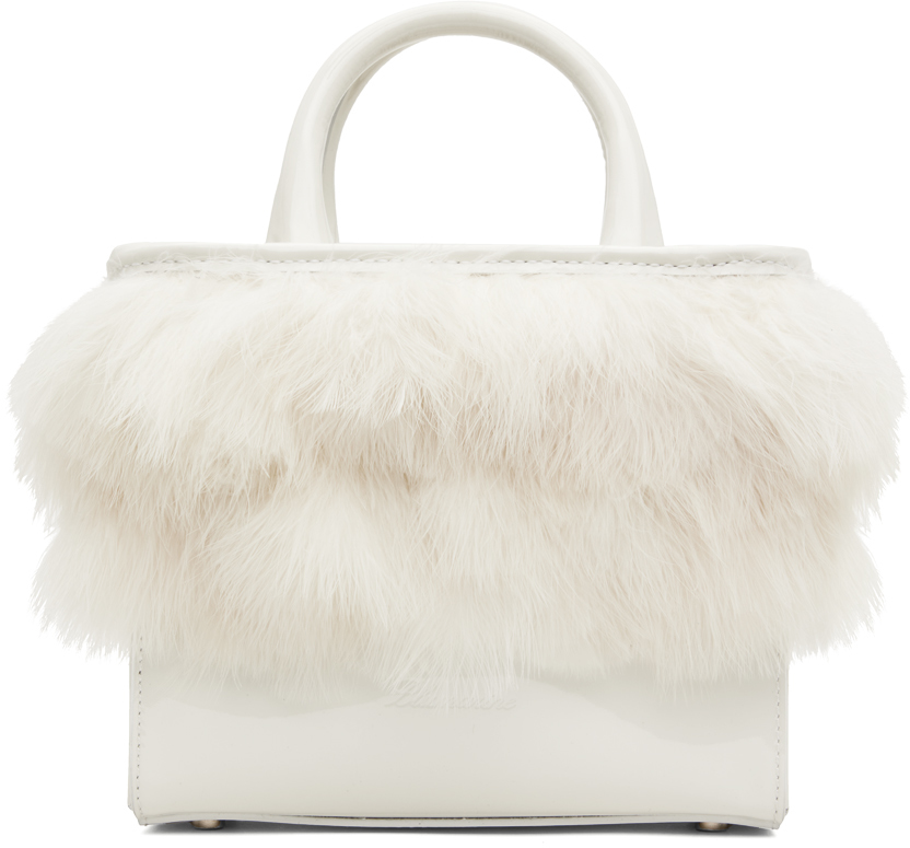 

Белая сумка из перьев Blumarine