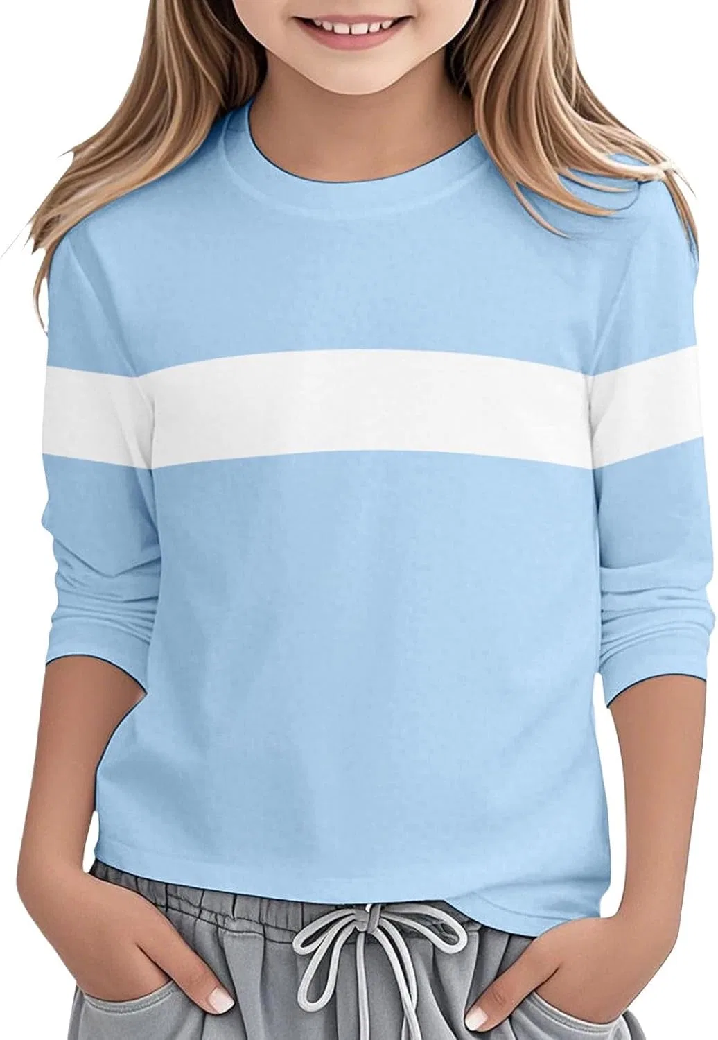 Детская футболка с цветными блоками Zzalalana, Light Blue