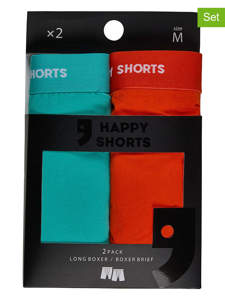 

Happy Shorts Комплект из 2 штук: боксерские шорты оранжево-бирюзового цвета