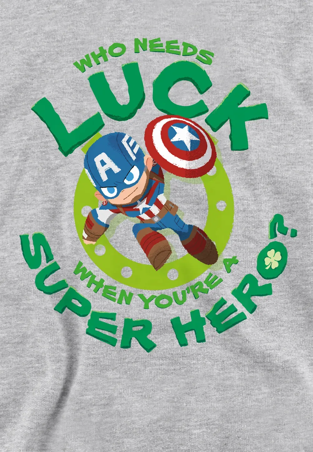 Детская худи Marvel Captain America St. Patrick's Day Athletic Heather, серый — фото 2