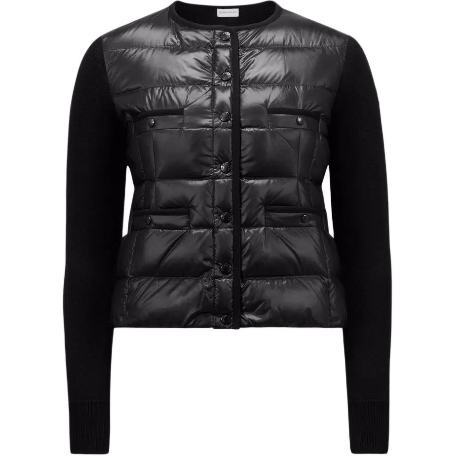 

Стеганый кардиган со вставками Moncler, черный