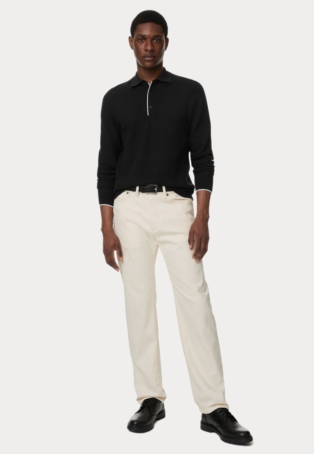 

Рубашка поло TEXTURED Marks & Spencer, черный