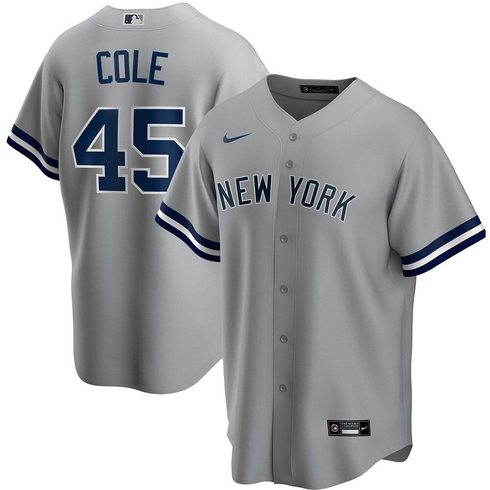 

Мужская футболка Nike Gerrit Cole Grey New York Yankees Road Replica с именем игрока, цвет Ynk Grey