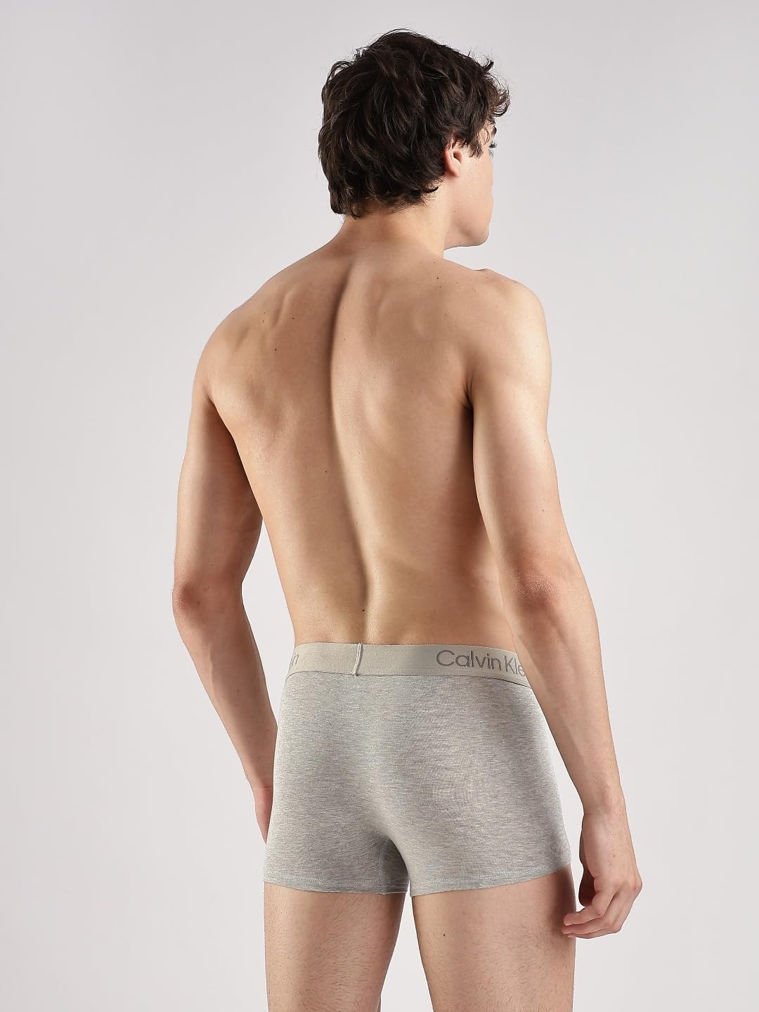 Calvin Klein мужские ультрамягкие современные модальные боксеры из трех пар, Saltwater, Grey Heather, Dark Fuchsia — фото 4