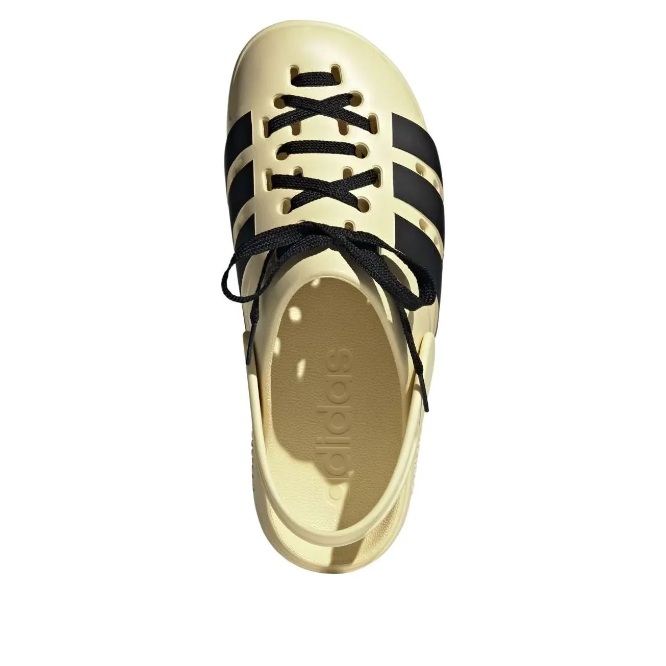 Сабо Adidas Adilette Clog 2.0 'Warm Vanilla Black', бежевый — фото 2