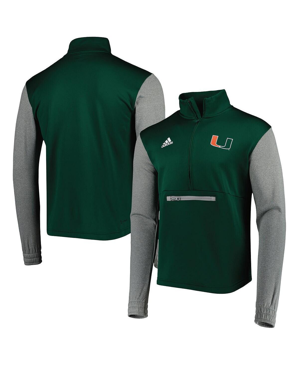 

Мужская зелено-серая футболка Miami Hurricanes Team AEROREADY с полумолнией до половины adidas, Зеленый, Мужская зелено-серая футболка Miami Hurricanes Team AEROREADY с полумолнией до половины adidas