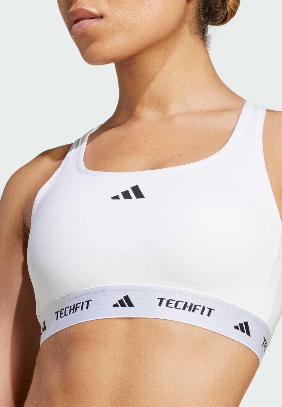 Бюстгальтер Adidas Performance Medium support sports bra, White — фото 3