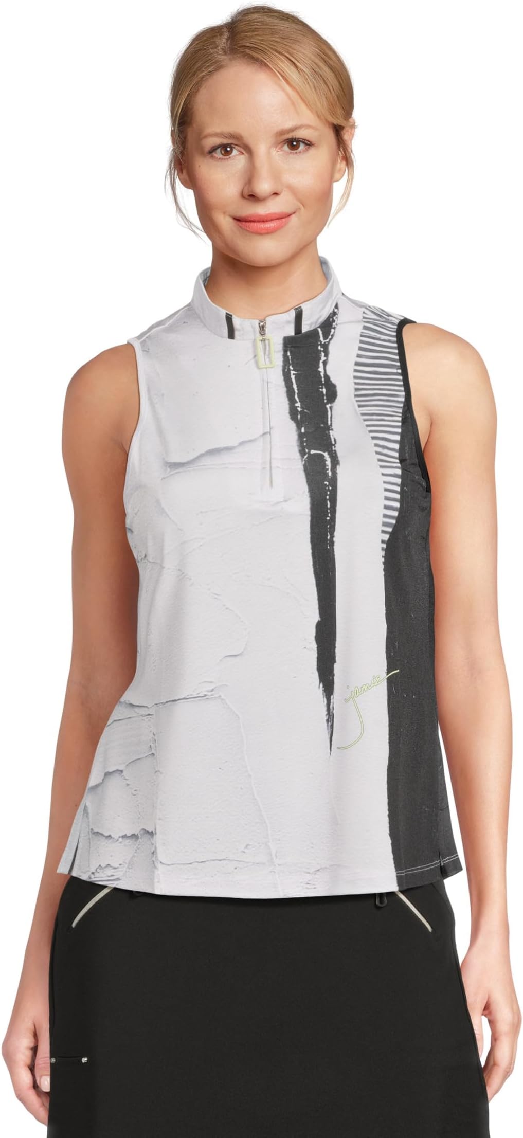 

Женское поло без рукавов из парусины с принтом маше Jamie Sadock, Sugar White