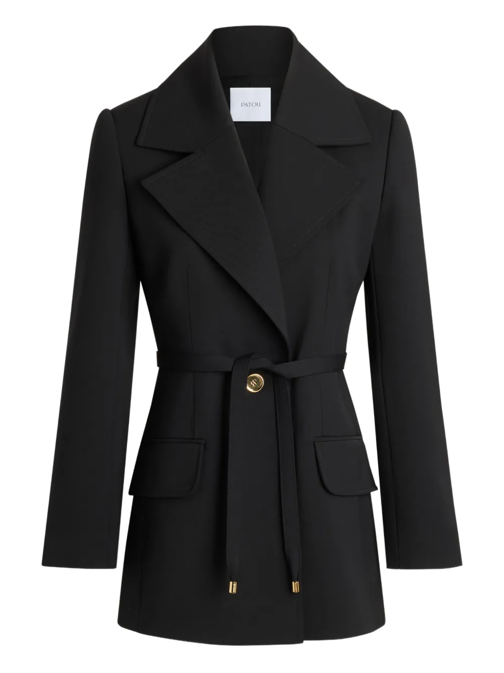 

Однобортный жакет с поясом Patou, черный