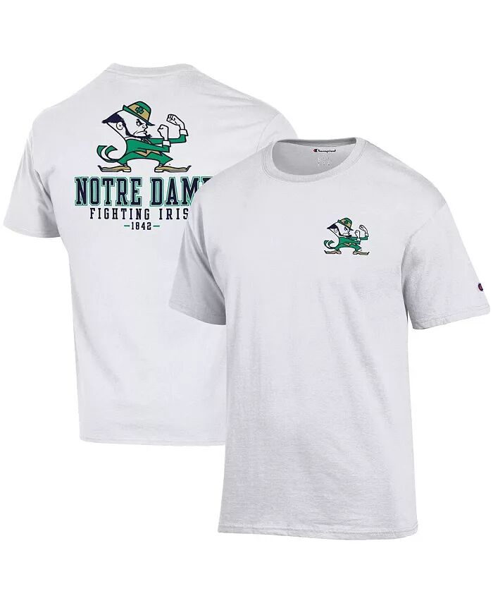 

Мужская белая футболка Notre Dame Fighting Irish Team Stack 2-Hit Champion