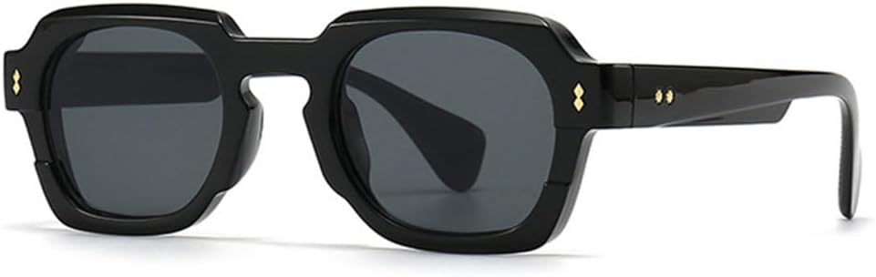 

Популярные модные женские солнцезащитные очки в винтажном панк-стиле с градиентным переходом, мужские солнцезащитные очки с заклепками, черные и серые, один размер TYUVIVO, Black Gray