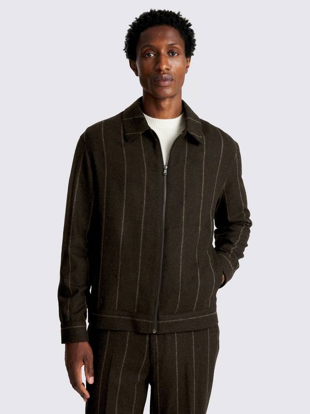 

Полосатая рубашка-куртка из шерстяной смеси Moss, Brown