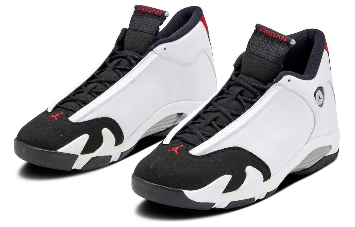 Кроссовки Air Jordan 14 Vintage Basketball Shoes Men Mid-top White/Black, белый/черный — фото 2