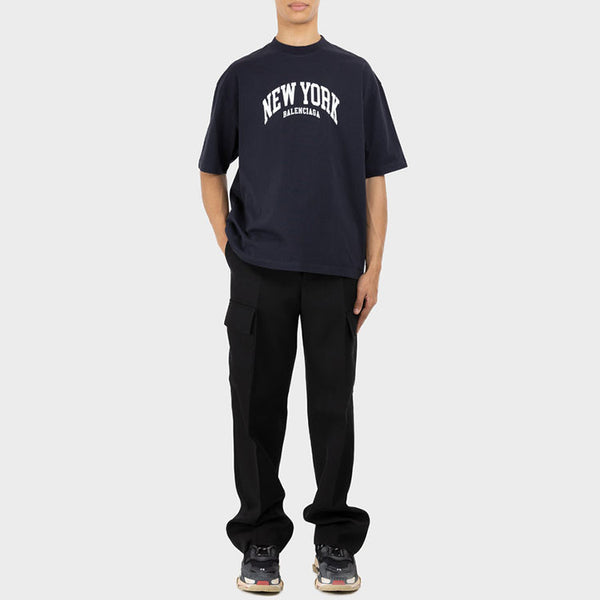 Футболка cities new york t-shirt medium fit 'navy' Balenciaga, синий — фото 3