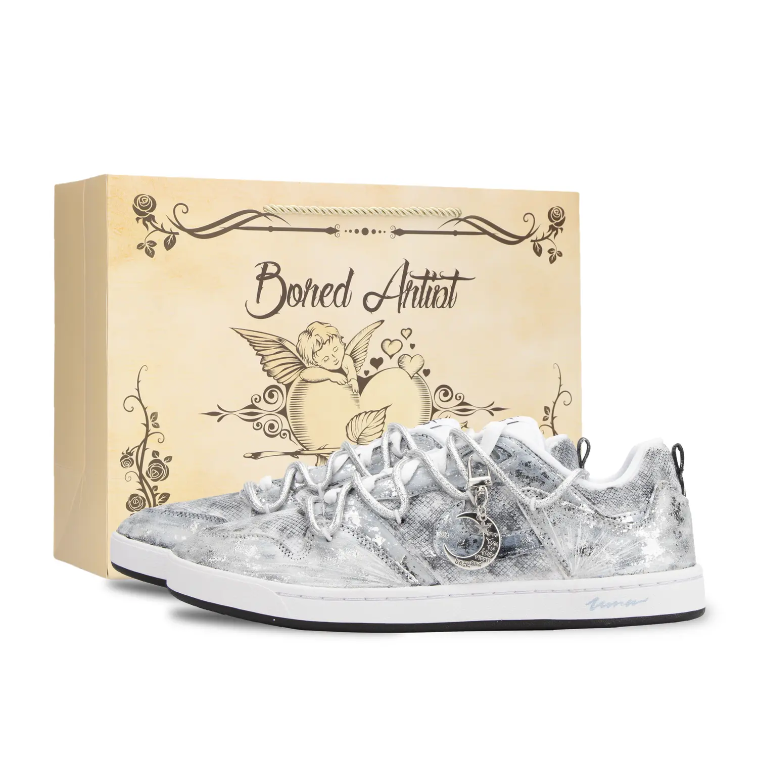 

Кроссовки для скейтбординга SB Alleyoop Star Meteor, устойчивые к истиранию, дышащие, низкие, мужские, Silver Nike, серебряный (Special Shopping Bag)