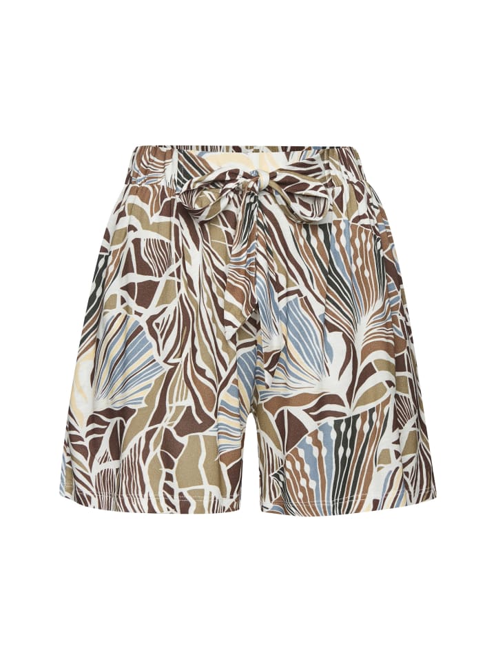 

Шорты LASCANA Strandshorts, цвет creme-khaki-hellblau-braun bedruckt