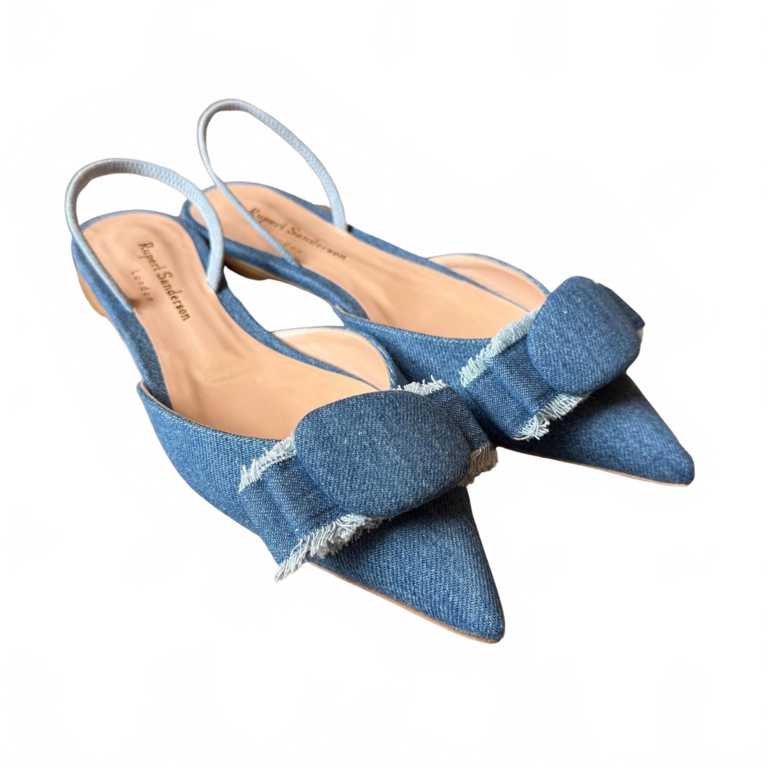 Женские мюли Belinda из джинсовой ткани с эффектом потертости Rupert Sanderson, Denim Fray