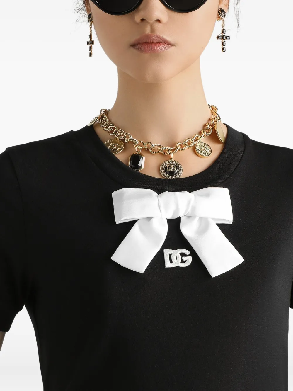 Футболка с вышивкой DG DOLCE & GABBANA, черный — фото 4