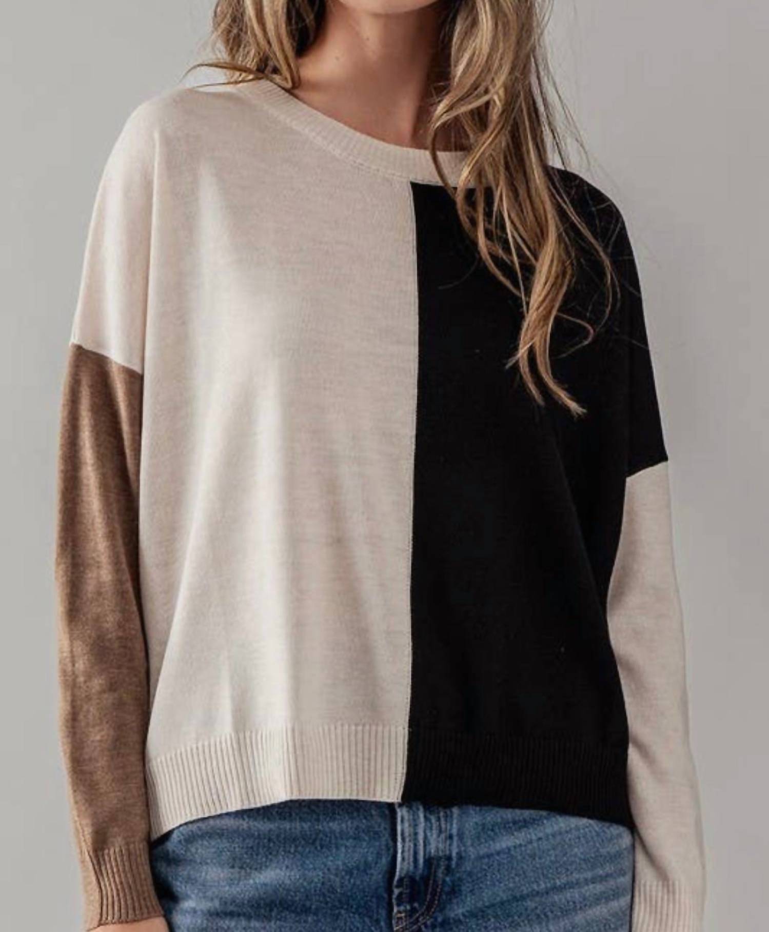 

Свитер с цветными вставками и отделкой по краю Urban Daizy, Color Block