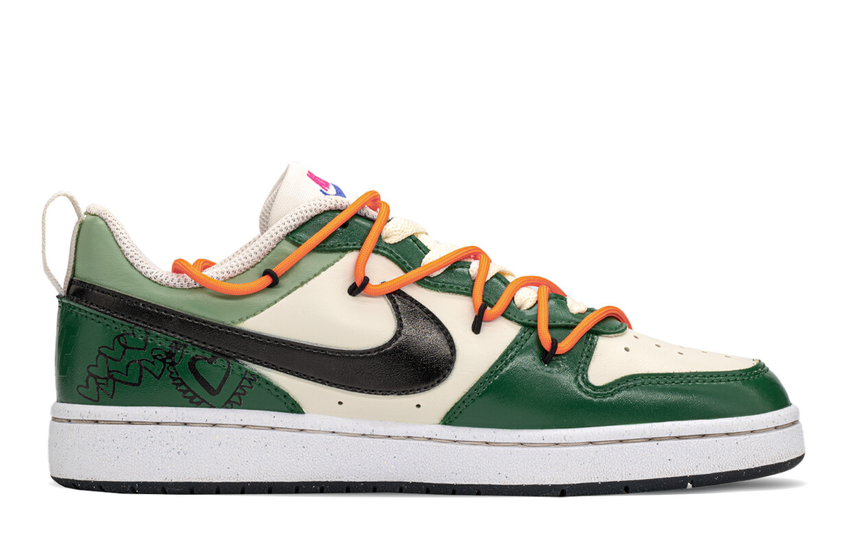 

Кроссовки Nike Court Borough Skateboarding Shoes Women's Low-top Yellow/green, зеленый/желтый