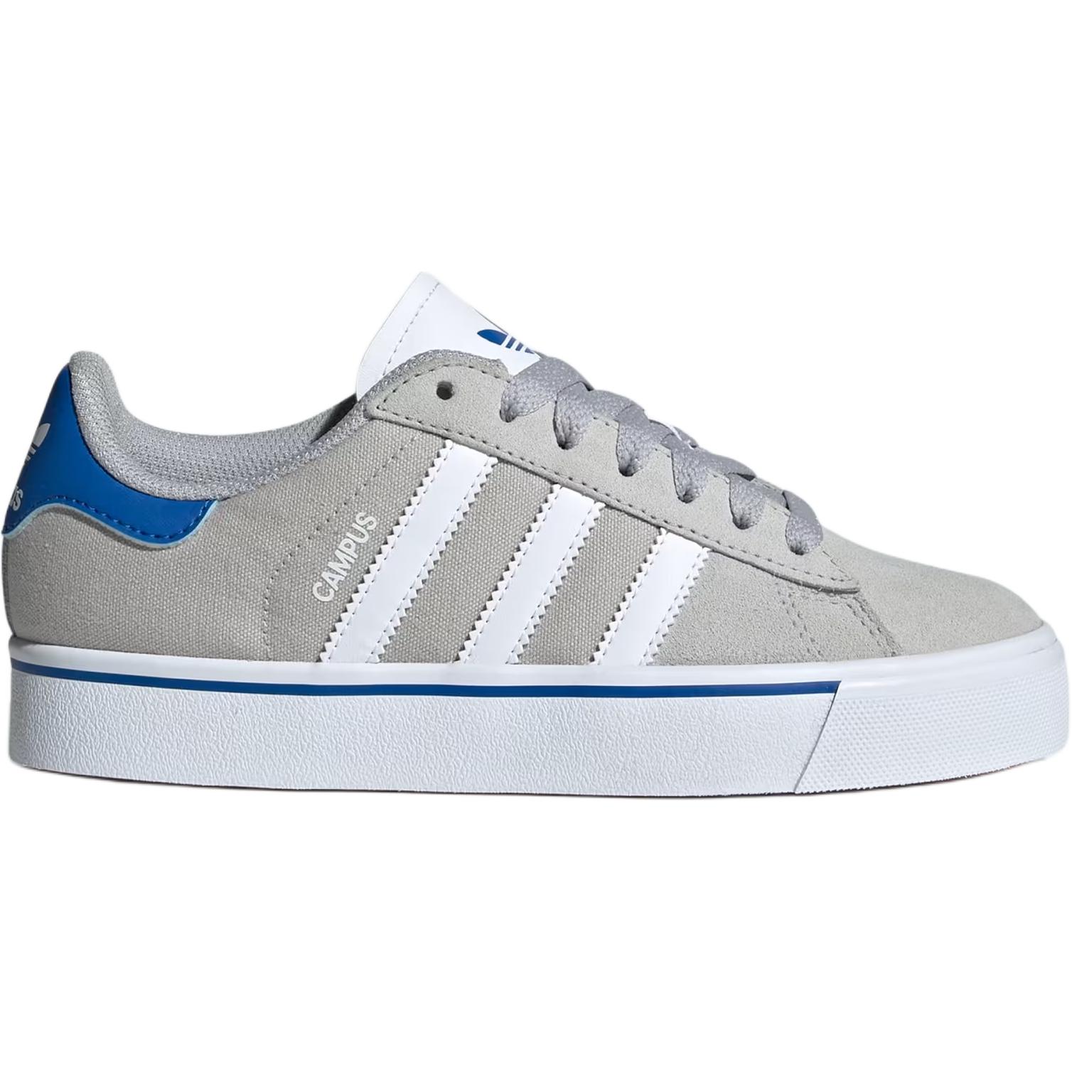 Campus Low top детские скейтерские кроссовки серый Two/Cloud White/ для подростков Adidas Originals, серыйTwo/белый/синий — фото 3